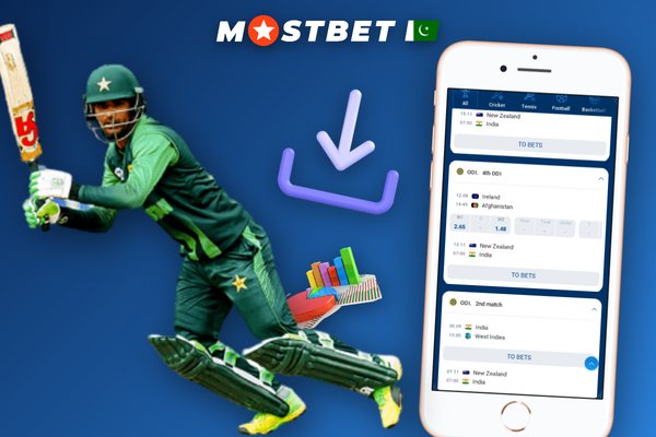 Mostbet app download for iOS via Safari browser on an iPhone with a secure padlock icon